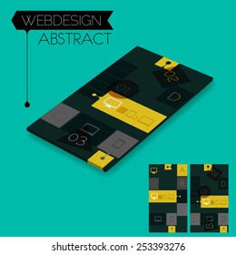 3d isometric mobile infographics concept, on trend emerald background