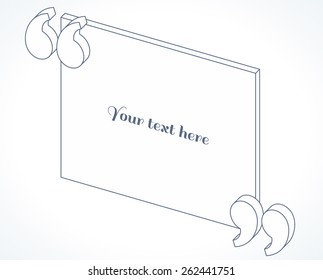 3d Isometric Modern Linear Quotation Marks. Flat Illustration. Place For Your Text