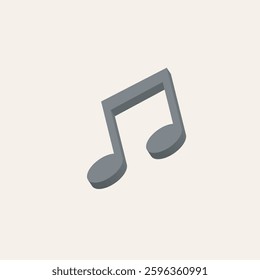 3D Isometric Music Note Icon Design