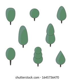3d Isometric Nature Tree Collection 