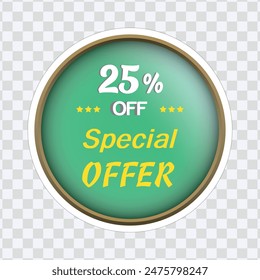 "Icono de etiqueta de oferta isométrica 3D: signo de porcentaje para ofertas especiales y descuentos."