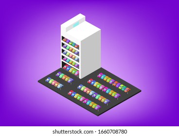 3D Isometric Parking business, vector art