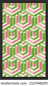 3d isometric pattern vector in soft or pastel colors, 3d cubes abstract background