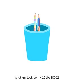 3d isometric pencil icon. colorful flat pencil. Isometric office stationery. Vector illustration 