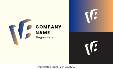 3d isometric perspective negative space initial VB logo design, logo for branding company, finance, etc.
EPS 10 vector logo design.