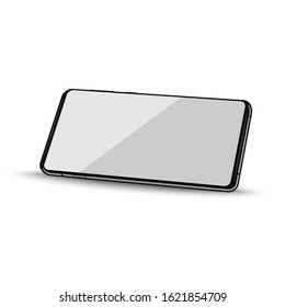 3D isometric phone, Realistic smartphone in perspective view