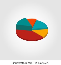 3D-Isometrisches Kuchendiagramm für Infografik