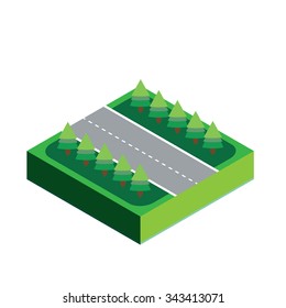 A 3D Isometric Piece Isolated on White Background - Part of a Set of Pieces