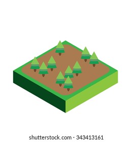 A 3D Isometric Piece Isolated on White Background - Part of a Set of Pieces