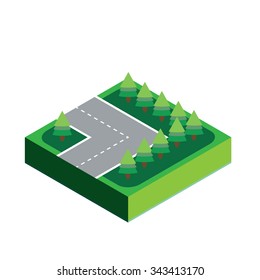 A 3D Isometric Piece Isolated on White Background - Part of a Set of Pieces