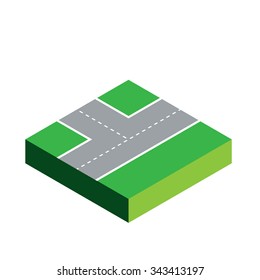 A 3D Isometric Piece Isolated on White Background - Part of a Set of Pieces