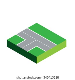 A 3D Isometric Piece Isolated on White Background - Part of a Set of Pieces
