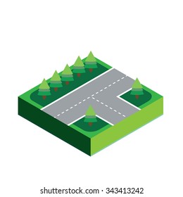 A 3D Isometric Piece Isolated on White Background - Part of a Set of Pieces