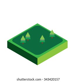 A 3D Isometric Piece Isolated on White Background - Part of a Set of Pieces