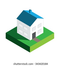 A 3D Isometric Piece Isolated on White Background - Part of a Set of Pieces