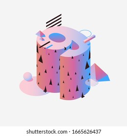 3d isometric pink number 9 good for sales promotion and creative writing