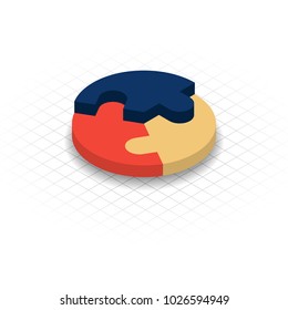3D Isometric puzzle circle infographic: Part 3