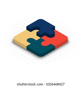 3D isometric puzzle infographic: Part 3