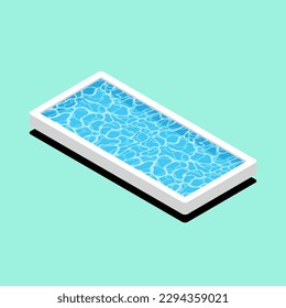 3.ª ilustración isométrica de piscina rectangular