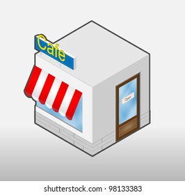 3d isometric restaurant icon