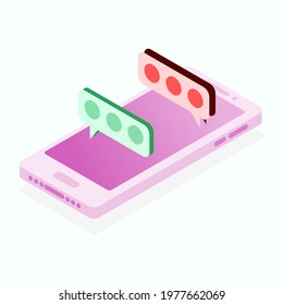 3d isometric smartphone, vector illustration.