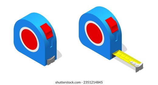 Medición de cinta isométrica 3D. Cinta de medida para construcción, reparación, carpintería, mecánica, eléctrica, industrial y de uso general.