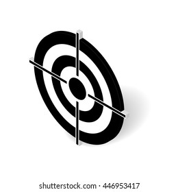 3D isometric target icon, business and sport concept vector illustration design 