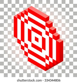 3d isometric target vector pixel art