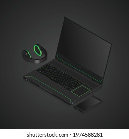 3d isometric technology set vector