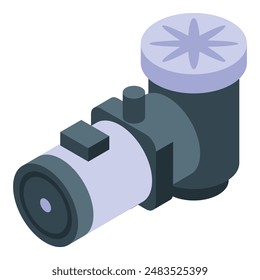 3d isometric vector art of a modern camera, perfect for graphic design elements