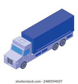 3d isometric vector design of a blue semitruck, perfect for transport and logistics themes