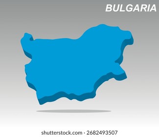 3D isometric vector map of Bulgaria, perfect for technology infographics, business presentations, travel guides, and design projects