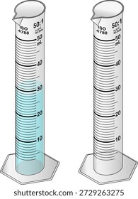 3D Isometric volumetric cylinder 50 mL Class A