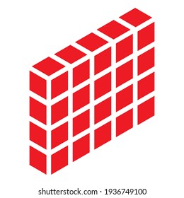 3d isometric Wall, Firewall icon, symbol or logo. Guard, shield, protection concepts icon