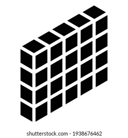 3d isometric wall, firewall icon, symbol and logo. Guard, shield, protection, and block concept icon