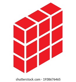 3d isometric wall, firewall icon, symbol and logo. Guard, shield, protection, and block concept icon