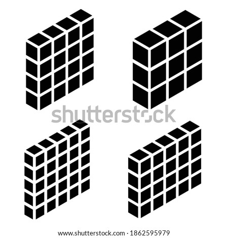 3d isometric Wall, Firewall icon, symbol or logo. Guard, shield, protection concepts icon