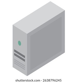 3d isometric white computer body case