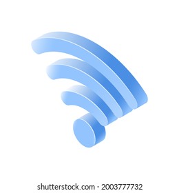 Símbolo wifi isométrico 3D. ilustración de arte vectorial.