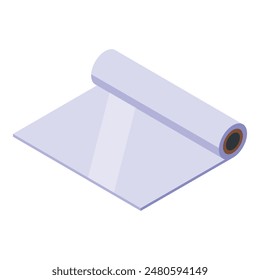 3d isometric yoga mat vector illustration for fitness, wellness, and exercise with purple design and nonslip textured grip, perfect for yoga, pilates, and meditation practices