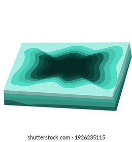 3d isometry Pappercut out style hand painted idea inspiration vector illustration compositions ideal for wall decoration, as postcard, brochure design, social media, postcards, print
