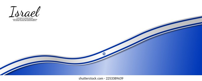 3d Israeli Flag Banner with gradient background and space for text and pictures. Vector Illustration. EPS 10