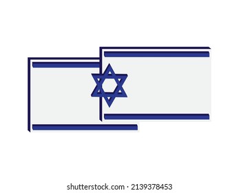 3D Israeli flag on White background