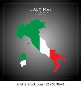 3D Italy Map Vector Illustration