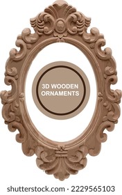 3.d objetos vectores de ornamentos de madera
