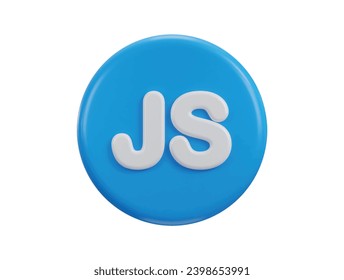 3d JavaScript icon symbols of software language