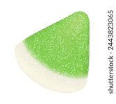 3D jelly candy of green watermelon slice, soft chewy marmalade of triangle shape vector illustration