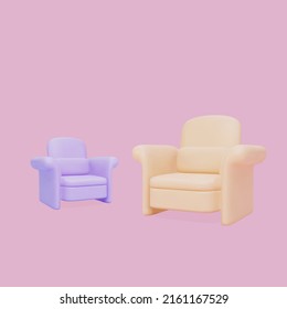 3d Job Vacancy and Hiring concept. Empty armchair for job advertisement, job offer background. Vector illustration.