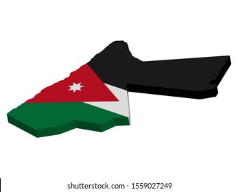 3D Jordan map flag Vector illustration Eps 10