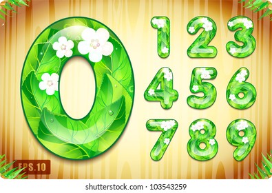 3d Joyful Decorative glossy numbers styled Eco leaves, from 1 to 0. Eps 10.
The rest of letters and numbers of the alphabet in my portfolio. - Powered by Shutterstock - Get 15% off with code: PIKWIZARD15